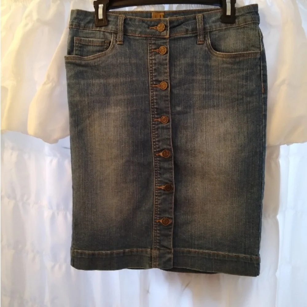 Kut from the Kloth denim stretch pencil skirt Sz 4 / 6 - Picture 4 of 9